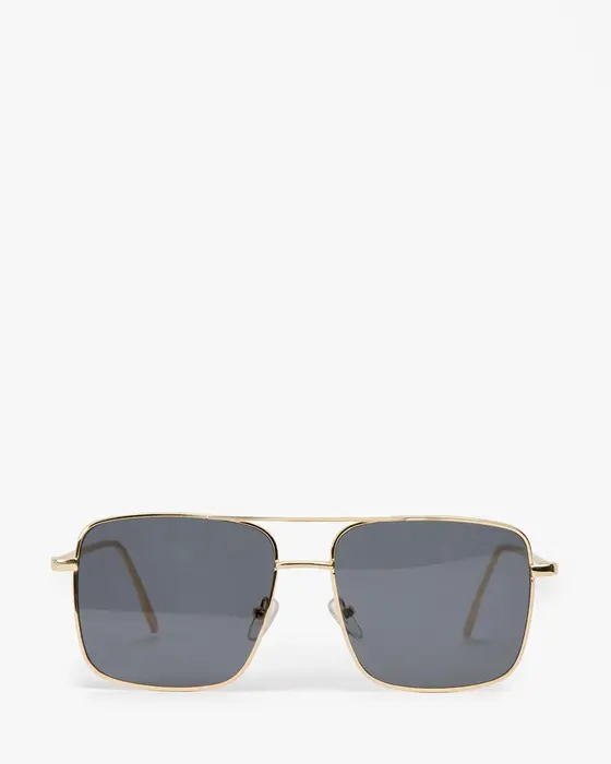 Black Square Metal Frame Sunglasses