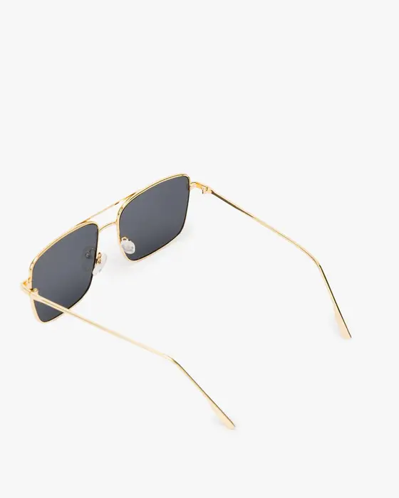 Black Square Metal Frame Sunglasses — view 3