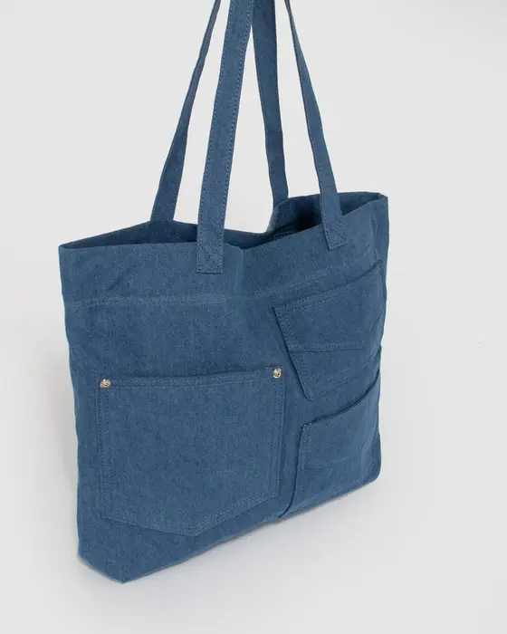 Blue Clara Denim Tote — view 3