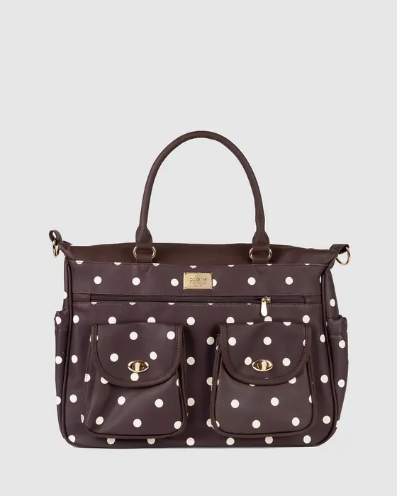 Chocolate Double Pocket Baby Bag