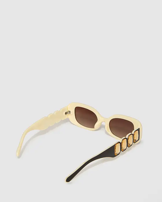 Crystal Slim Sunglasses - Brown — view 3