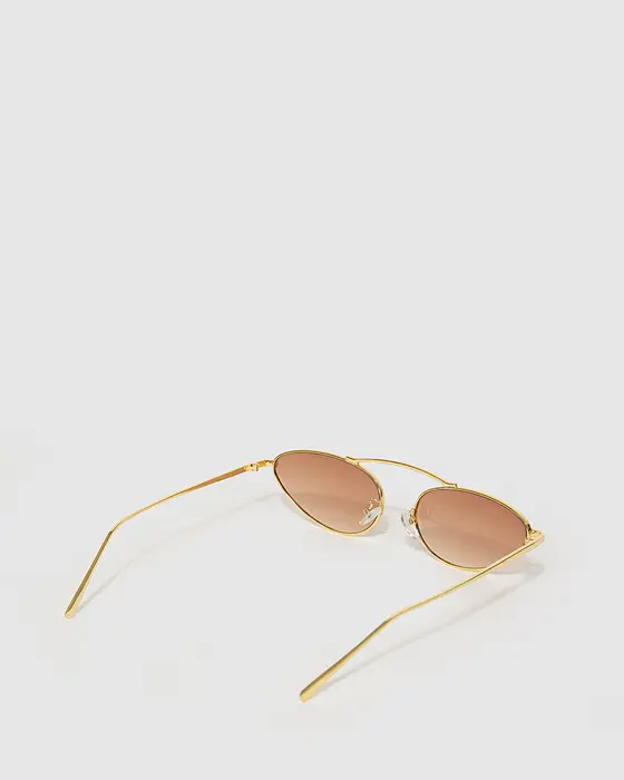Gold & Brown Cat Eye Sunglasses — view 3