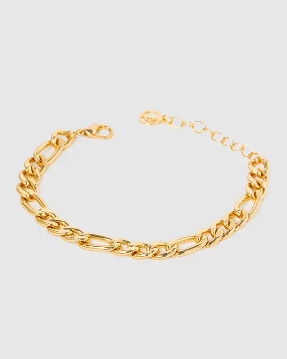 Gold Figaro Chain Bracelet