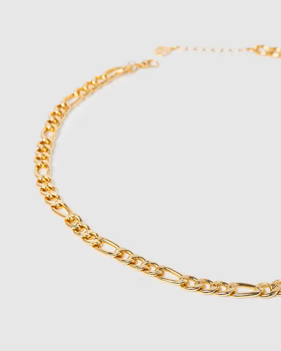 Gold Figaro Chain Necklace — view 3