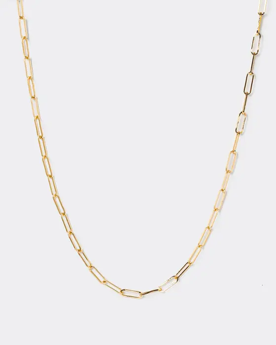 Gold Paperclip Chain Necklace