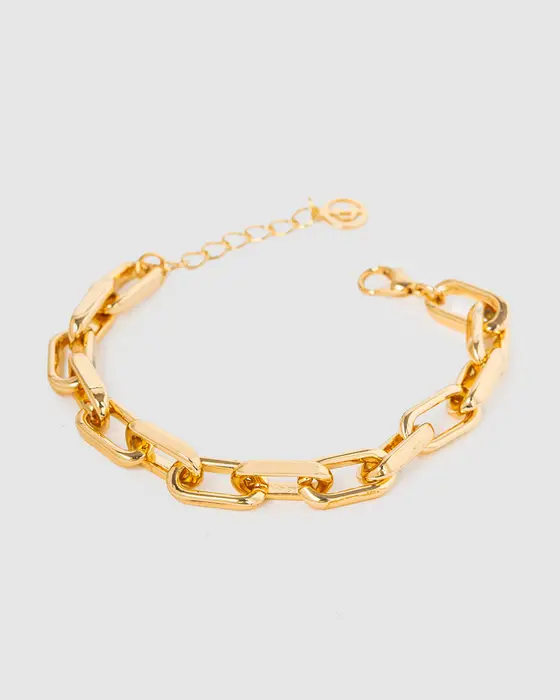 Gold Thick Linked Chain Bracelet