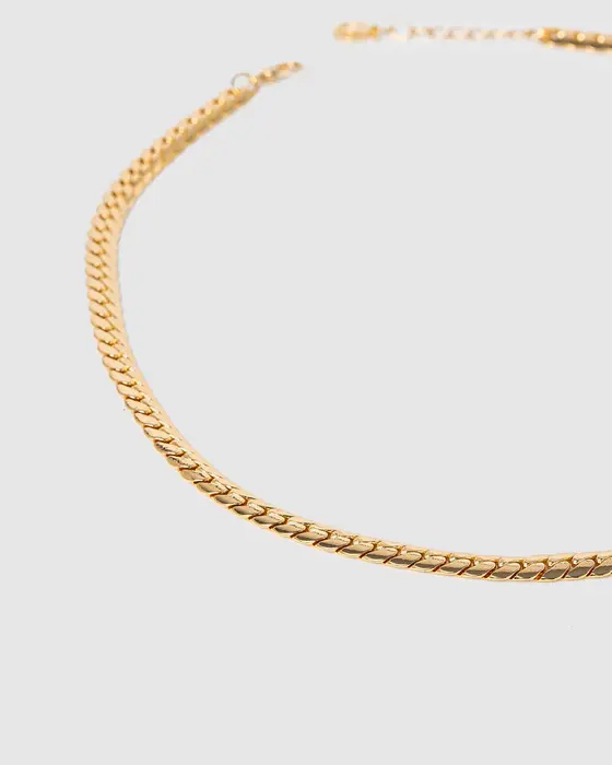Gold Wheat Chain Necklace — view 3