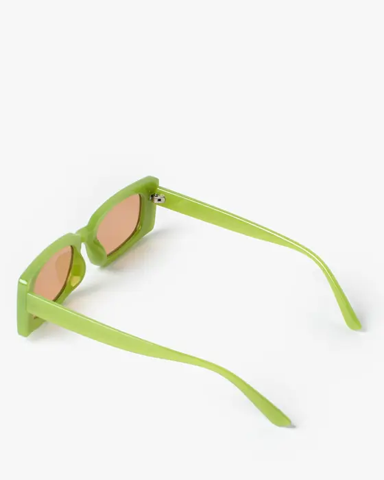 Green Rectangle Thin Sunglasses — view 3