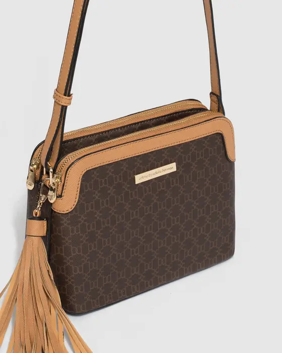 Monogram Tassel Crossbody Bag — view 3