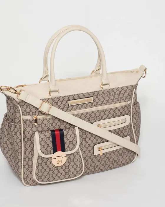 Monogram Pocket And Zip Baby Bag — view 3
