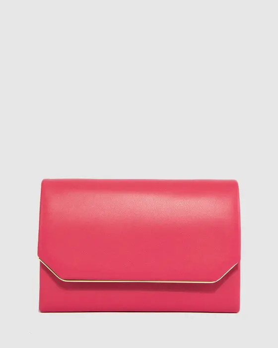 Pink Penny Flap Clutch