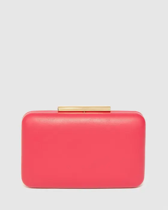 Red Cassie Rectangle Hardcase Clutch Bag