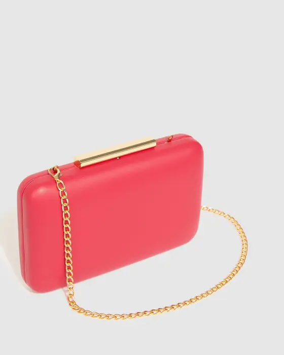 Red Cassie Rectangle Hardcase Clutch Bag — view 3