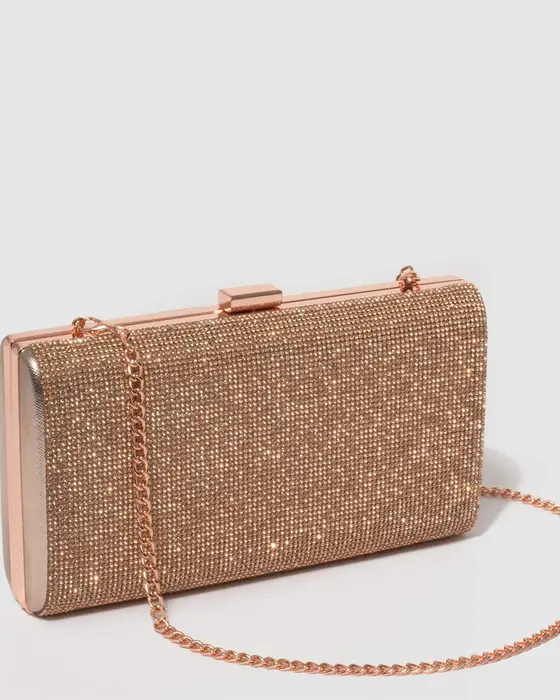Rose Gold Margot Hardware Clutch Bag — view 3
