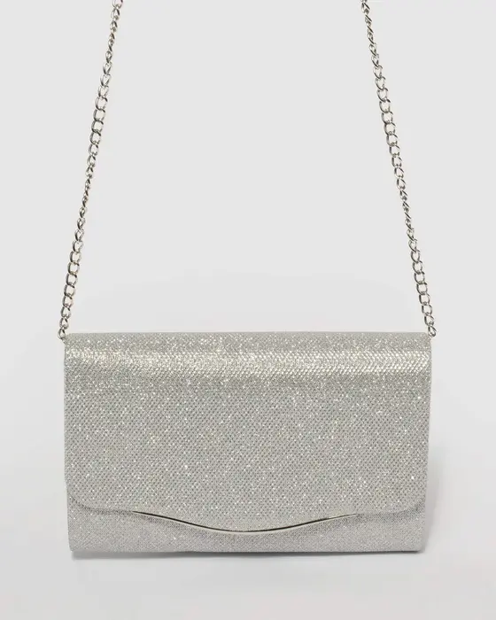 Silver Adele Evening Clutch Bag