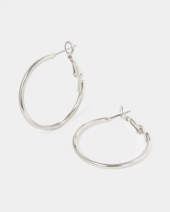 Silver Fine Hoop Earrings