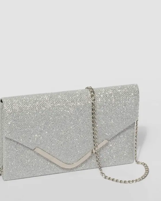 Silver Lila Envelope Clutch Bag — view 3
