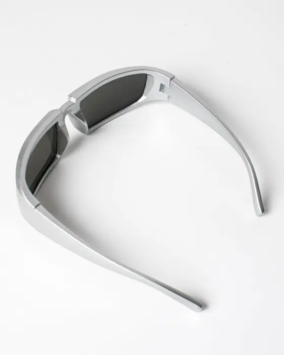 Silver Matte Look Shield Sunglasses — view 3