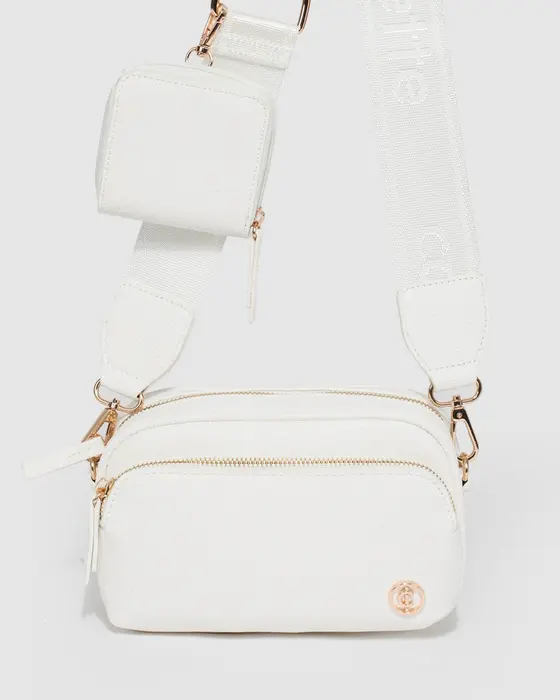 White And Gold Amalia Crossbody Bag