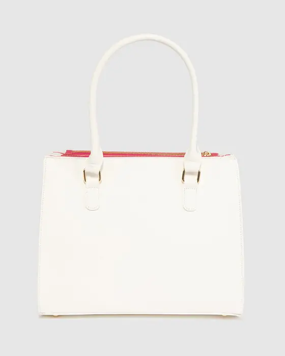 White Lucy Panel Tote — view 3