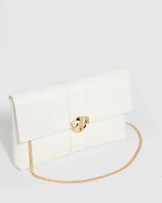 White Polly Flap Clutch Bag — view 3